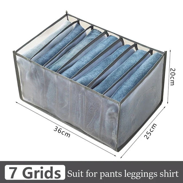 6-Grid Foldable Drawer Divider Underwear Storage Box, Wardrobe Organizer for Bras, Socks & Lingerie, Closet Storage Container