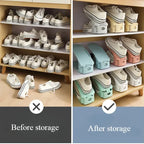 5/10Pcs Adjustable Shoe Stacker Shoe Slots Organizer Shoe Slots Space Saver Double Deck Shoe Rack Holder For Closet Organization