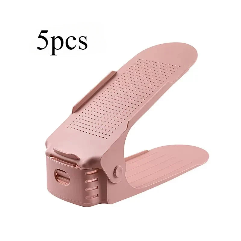 5/10Pcs Adjustable Shoe Stacker Shoe Slots Organizer Shoe Slots Space Saver Double Deck Shoe Rack Holder For Closet Organization