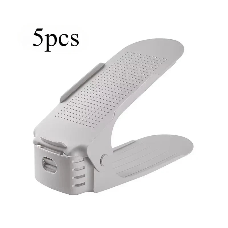 5/10Pcs Adjustable Shoe Stacker Shoe Slots Organizer Shoe Slots Space Saver Double Deck Shoe Rack Holder For Closet Organization
