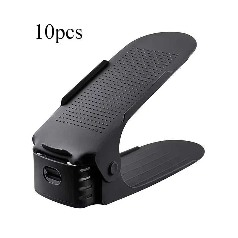 5/10Pcs Adjustable Shoe Stacker Shoe Slots Organizer Shoe Slots Space Saver Double Deck Shoe Rack Holder For Closet Organization