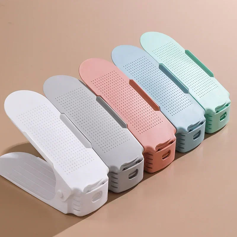 5/10Pcs Adjustable Shoe Stacker Shoe Slots Organizer Shoe Slots Space Saver Double Deck Shoe Rack Holder For Closet Organization