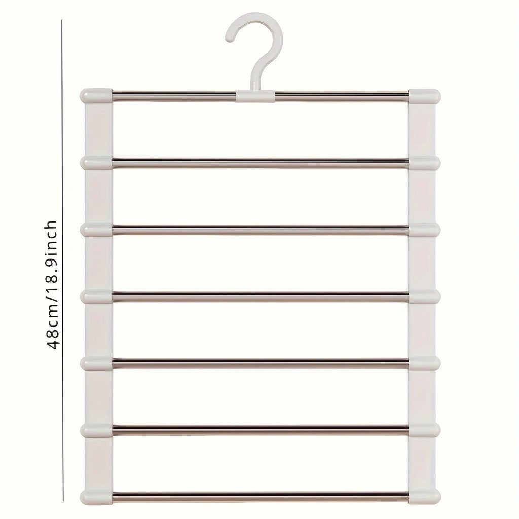 1pc Stainless Steel Space-Saving Foldable Pants Hangers for Jeans, Leggings & Trousers - Closet Organizer