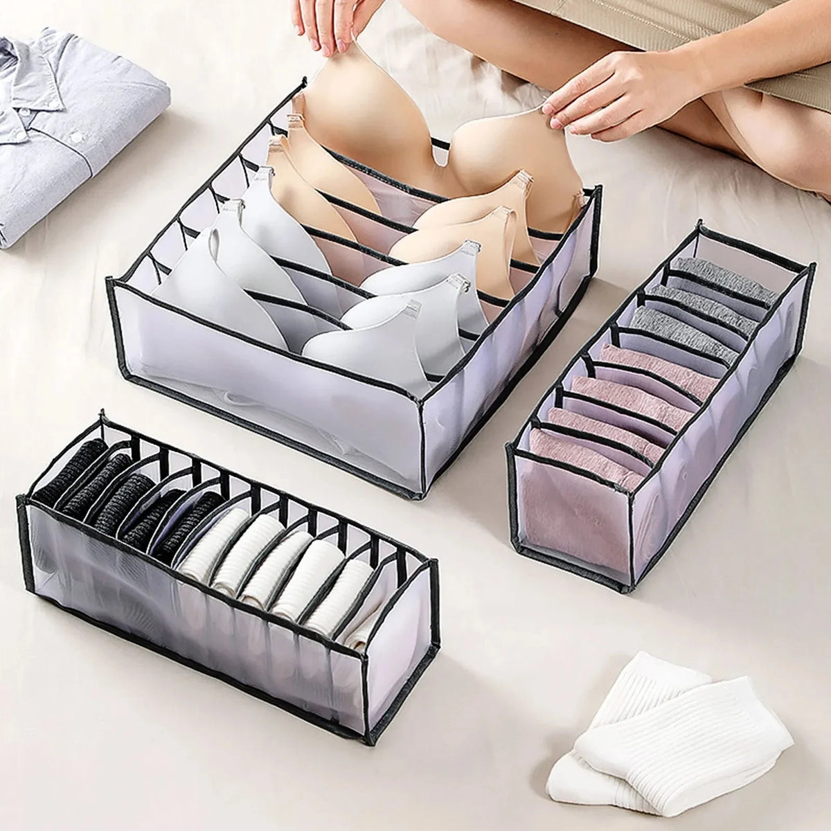 Jeans Organization Storage Box | Closet Drawer Organizer for Pants and Clothing