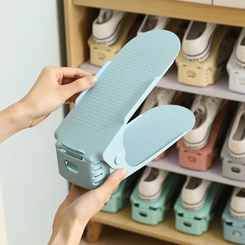5/10Pcs Adjustable Shoe Stacker Shoe Slots Organizer Shoe Slots Space Saver Double Deck Shoe Rack Holder For Closet Organization