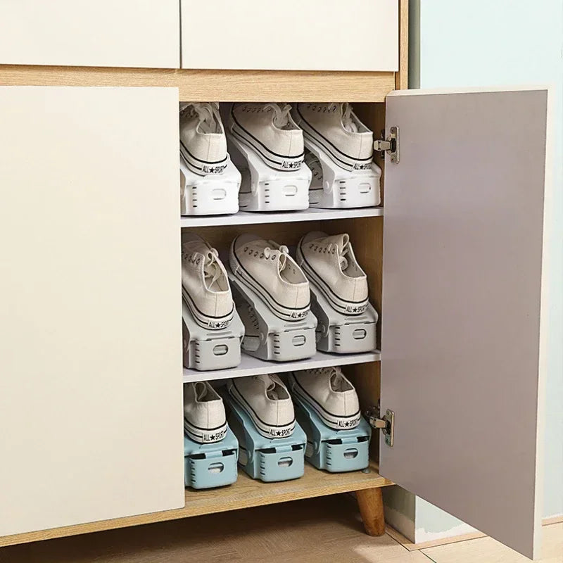 5/10Pcs Adjustable Shoe Stacker Shoe Slots Organizer Shoe Slots Space Saver Double Deck Shoe Rack Holder For Closet Organization