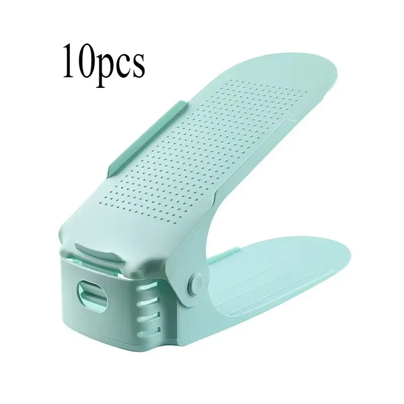 5/10Pcs Adjustable Shoe Stacker Shoe Slots Organizer Shoe Slots Space Saver Double Deck Shoe Rack Holder For Closet Organization