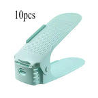 5/10Pcs Adjustable Shoe Stacker Shoe Slots Organizer Shoe Slots Space Saver Double Deck Shoe Rack Holder For Closet Organization