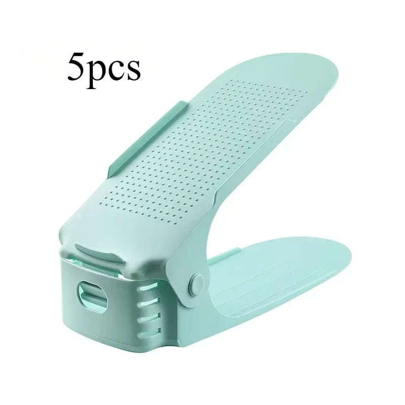 5/10Pcs Adjustable Shoe Stacker Shoe Slots Organizer Shoe Slots Space Saver Double Deck Shoe Rack Holder For Closet Organization