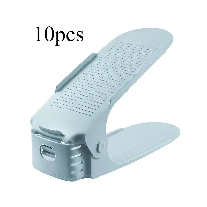 5/10Pcs Adjustable Shoe Stacker Shoe Slots Organizer Shoe Slots Space Saver Double Deck Shoe Rack Holder For Closet Organization