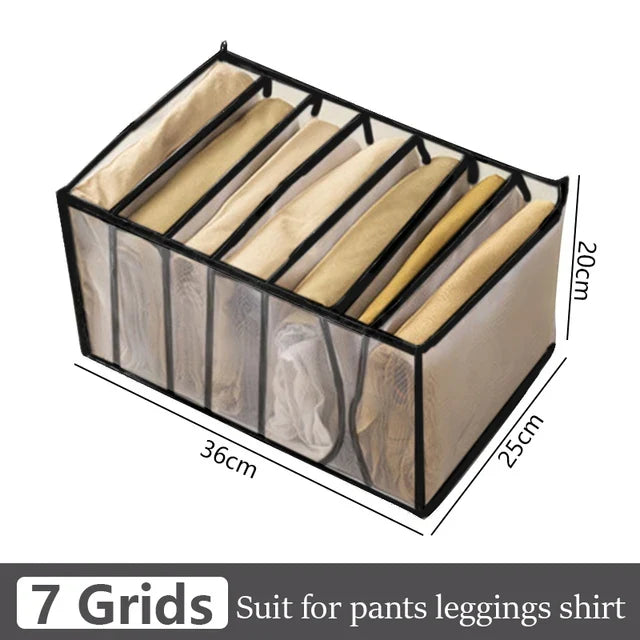 6-Grid Foldable Drawer Divider Underwear Storage Box, Wardrobe Organizer for Bras, Socks & Lingerie, Closet Storage Container