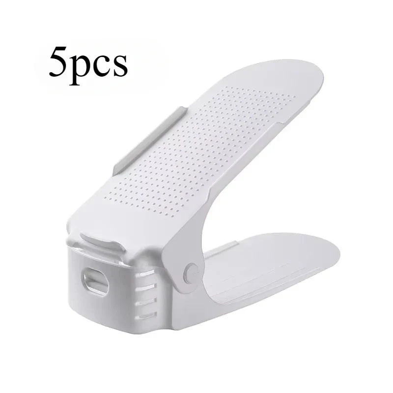 5/10Pcs Adjustable Shoe Stacker Shoe Slots Organizer Shoe Slots Space Saver Double Deck Shoe Rack Holder For Closet Organization