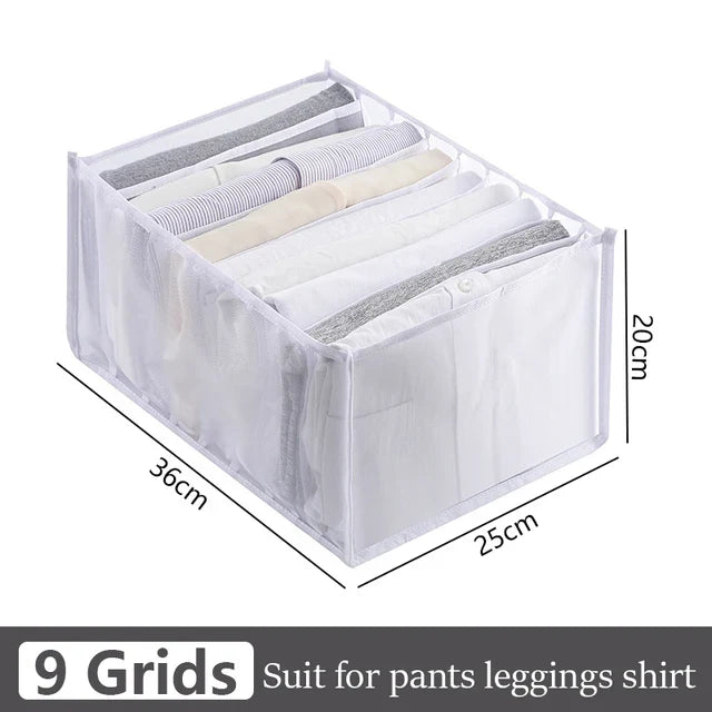6-Grid Foldable Drawer Divider Underwear Storage Box, Wardrobe Organizer for Bras, Socks & Lingerie, Closet Storage Container