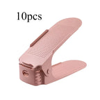 5/10Pcs Adjustable Shoe Stacker Shoe Slots Organizer Shoe Slots Space Saver Double Deck Shoe Rack Holder For Closet Organization