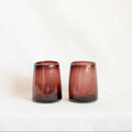 4.5" Handblown Optic Glass Tumblers - Amethyst | Set of 2
