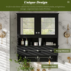 Modern Bathroom Mirror Cabinet With Drawers, Organizer Hooks, And High-Definition Mirrors